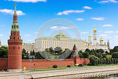Kremlin of Moscow, Russia. The view from the big stone bridge Stock Photo