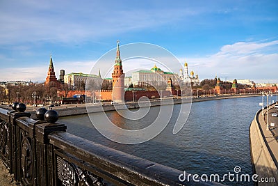 The Kremlin palace along with moskva in Moscow Stock Photo
