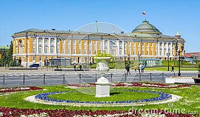 Kremlin Senate palace (Russian president residence) in Moscow, Russia Editorial Stock Photo