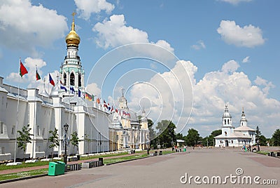 Kremlin square with Alexander Nevsky church Stock Photo