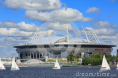 The Krestovsky Stadium, also called Zenit Arena. Saint Petersbug, Russia Editorial Stock Photo