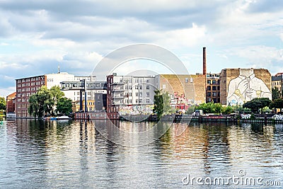 Kreuzberg and Spree river Editorial Stock Photo