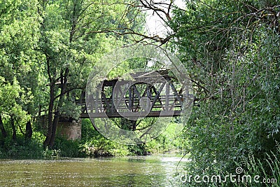 Kripp, Germany - 06 09 2021: AhrmÃ¼ndungsbrÃ¼cke, bridge at the Ahr estuary that was swept away July 14th 2021 Stock Photo