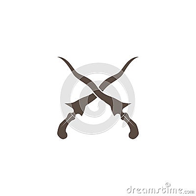 The kris or keris with its elaborately carved handle and wavy blade Vector Illustration