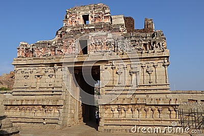 Krishna or Balakrishna Temple, Hampi near Hospete, Karnataka, India Stock Photo