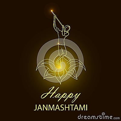 Krishna Janmashtami background Vector Illustration