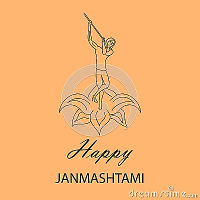 Krishna Janmashtami background Vector Illustration