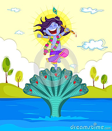 Krishna Janmashtami Vector Illustration