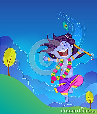 Krishna Janmashtami Vector Illustration