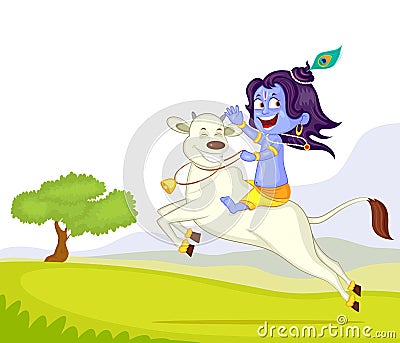 Krishna Janmashtami Vector Illustration