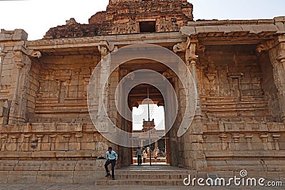 Krishna or Balakrishna Temple, Hampi near Hospete, Karnataka, India Editorial Stock Photo