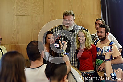 Kristian Nairn (Hodor, Game of Thrones) at a press conference Editorial Stock Photo