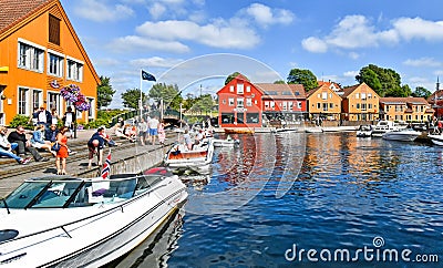 Fiskebrygga district in Kristiansand, Norway Editorial Stock Photo