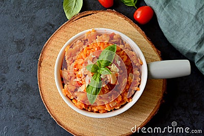 Kritharaki Greek pasta shape of rice Stock Photo