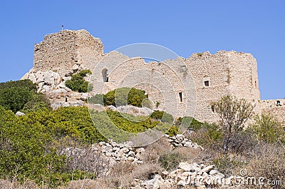 Kritinia castle on Rhodes island, Greece Stock Photo