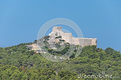 Kritinia Castle, Rhodes island, Greece. Stock Photo