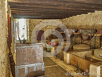 watermill at the Krk waterfalls in Croatia Editorial Stock Photo