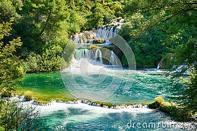 Krka Waterfalls (Krka National Park, Croatia) Stock Photo