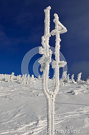 Krkonose nature sunset giant mountain Stock Photo