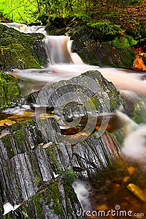 Krkonose waterfall Stock Photo