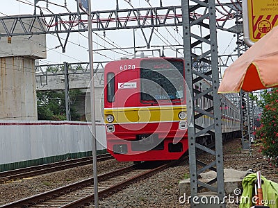 Kereta Rel Listrik also known as Commuter Line in Jakarta Indonesia Editorial Stock Photo