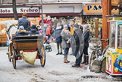 Krupowki street in Zakopane, Poland Editorial Stock Photo