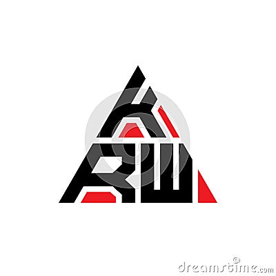 KRW triangle letter logo design with triangle shape. KRW triangle logo design monogram. KRW triangle vector logo template with red Vector Illustration