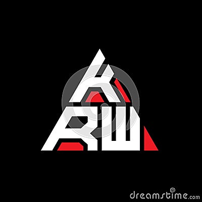 KRW triangle letter logo design with triangle shape. KRW triangle logo design monogram. KRW triangle vector logo template with red Vector Illustration