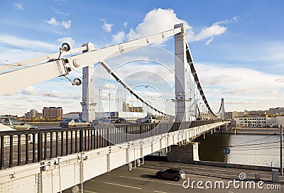 Krymsky Bridge over the Moskva river Editorial Stock Photo