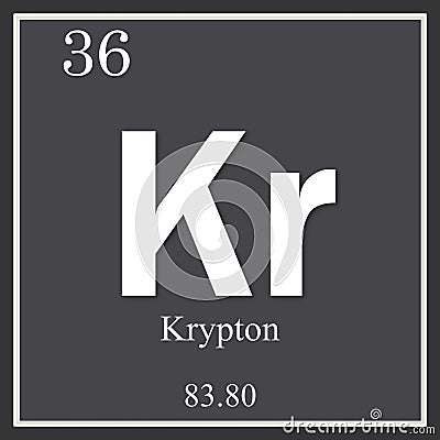 Krypton chemical element, dark square symbol Stock Photo