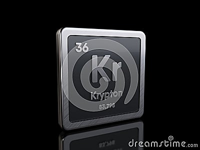 Krypton Kr, element symbol from periodic table series Stock Photo