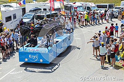 Krys Vehicle in Alps - Tour de France 2015 Editorial Stock Photo