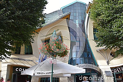 Krzywy Domek (Crooked House) in Sopot, Poland Editorial Stock Photo