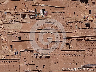 Ksar Ajt Bin Haddu near Warzazat in Morocco Editorial Stock Photo