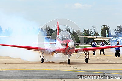 KT-1 Woong Bee from Indonesia air force getting re Editorial Stock Photo