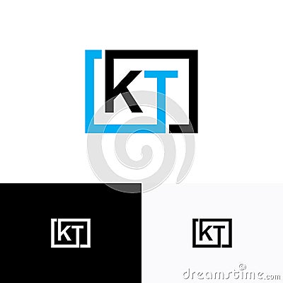 KT, TK letter logo design for business company template vector file Vector Illustration