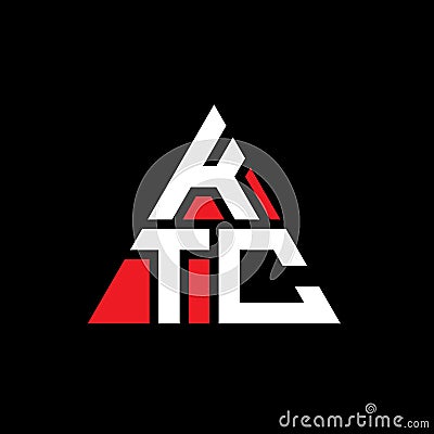 KTC triangle letter logo design with triangle shape. KTC triangle logo design monogram. KTC triangle vector logo template with red Vector Illustration