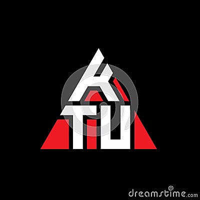 KTU triangle letter logo design with triangle shape. KTU triangle logo design monogram. KTU triangle vector logo template with red Vector Illustration