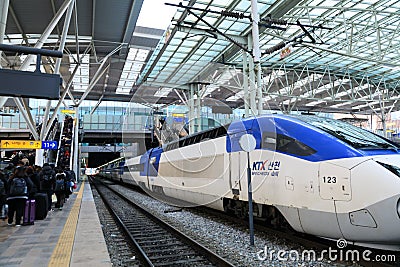 KTX at Seoul train station Editorial Stock Photo