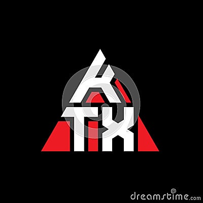 KTX triangle letter logo design with triangle shape. KTX triangle logo design monogram. KTX triangle vector logo template with red Vector Illustration