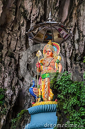 Colorful Statues of various Hindu God in Batu cave temple, Malaysia Editorial Stock Photo