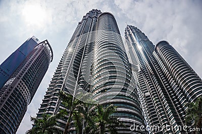 Kuala Lumpur city with twin towers of skyscraper and sky. Stock Photo