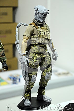 Future Soldier fictional character action figure from HUMANOIDS series. Editorial Stock Photo