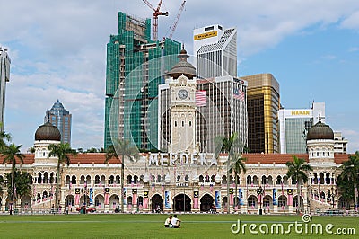 View to the Sultan Abdul Samad building at the Independence square Dataran Merdeka in Kuala Lumpur, Malaysia. Editorial Stock Photo