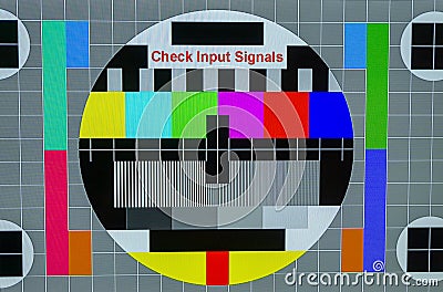 No signal TV or input screen closeup Stock Photo