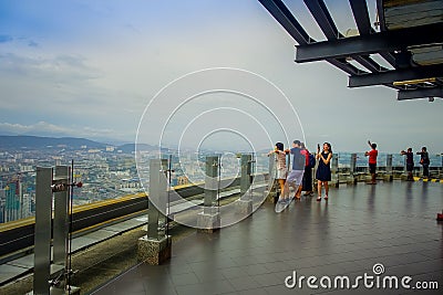 Kuala Lumpur, Malaysia - March 9, 2017: Menara Kuala Lumpur Tower is a commmunication tower and the highest viewpoint in Editorial Stock Photo