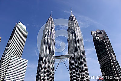 KUALA LUMPUR, MALAYSIA - March 20 2017: Petronas Twin Towers on March 20 2017 in Kuala Lumpur, Malaysia. Editorial Stock Photo