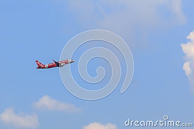Air Asia airbus airplane are taking off and climb up to the blue sky Editorial Stock Photo