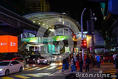 KUALA LUMPUR, 4 March 2023. Traffic in Bukit Bintang district at night Editorial Stock Photo