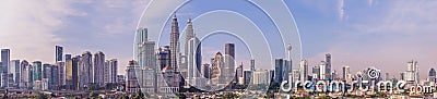 Kuala Lumpur skyline, view of the city, skyscrapers with a beaut Stock Photo